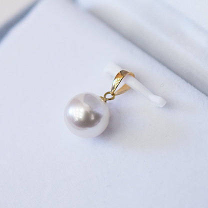 【K18YG / K18WG】Pendant top Only AAA Aurora Tennyo color Rare White pink 7.5mm - 8.5mm Akoya Pearl Japan Akoyapearl birthday あこや 真珠 日本 reenspearl