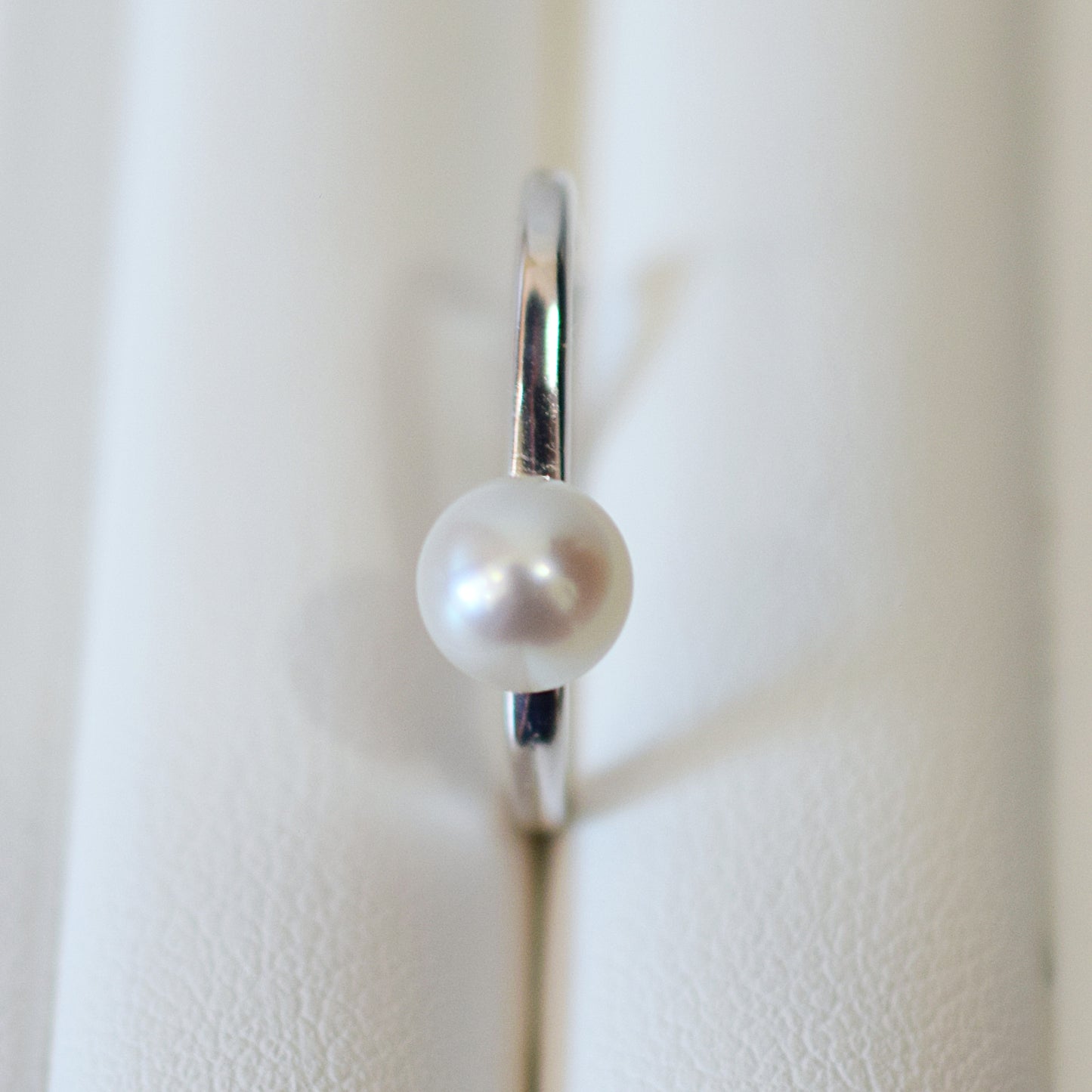 Hanadama rank White pink 6mm - 6.5mm akoya pearl SV Ear Cuff Seawater Japan Japanese 真珠 あこや