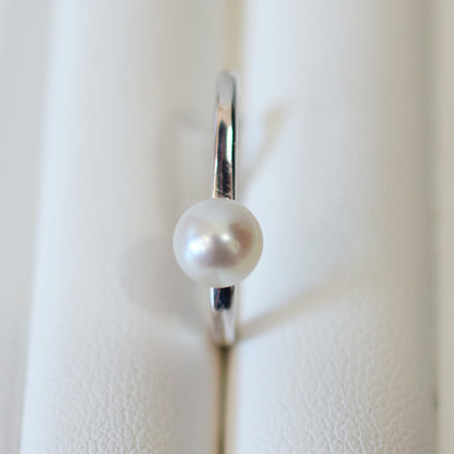 Hanadama rank White pink 6mm - 6.5mm akoya pearl SV Ear Cuff Seawater Japan Japanese 真珠 あこや