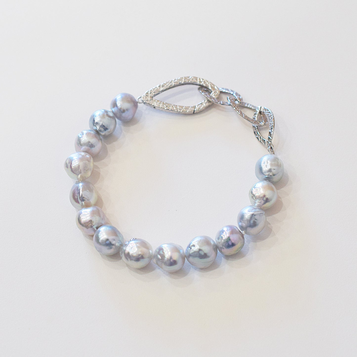 Actual product 9mm - 10mm Natural color Baroque Akoya Pearl Bracelet 7.87inch Japan AkoyaPearl SV925 Wedding Japanese Seawater