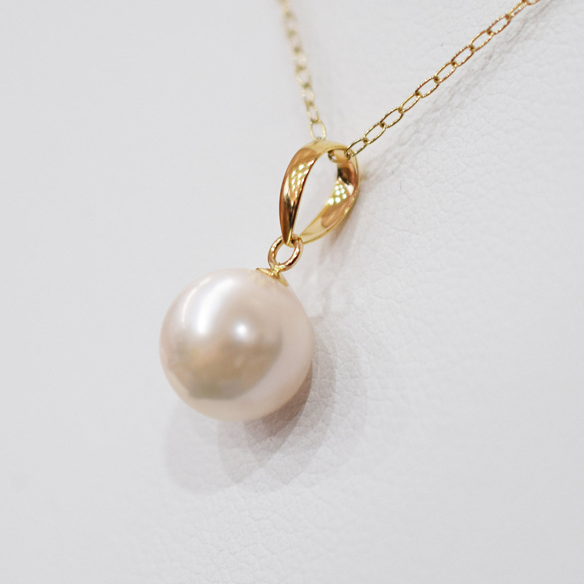 【K18YG / K18WG】Hanadama rank White pink 7.5mm - 8mm pendant necklace Akoya Pearl Real Japan Seawater pearl reenspearl akoyapearl