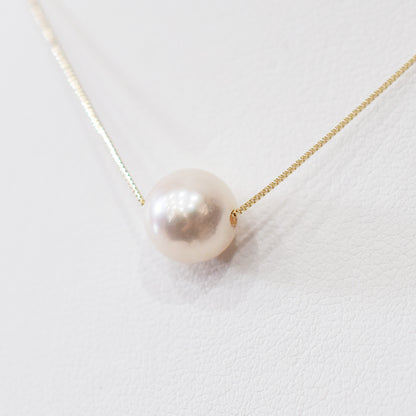【K10 / K18】Rare White pink 7.5mm - 8.5mm Seawater Real Akoya Pearl necklace AkoyaPearl Japan あこや 真珠