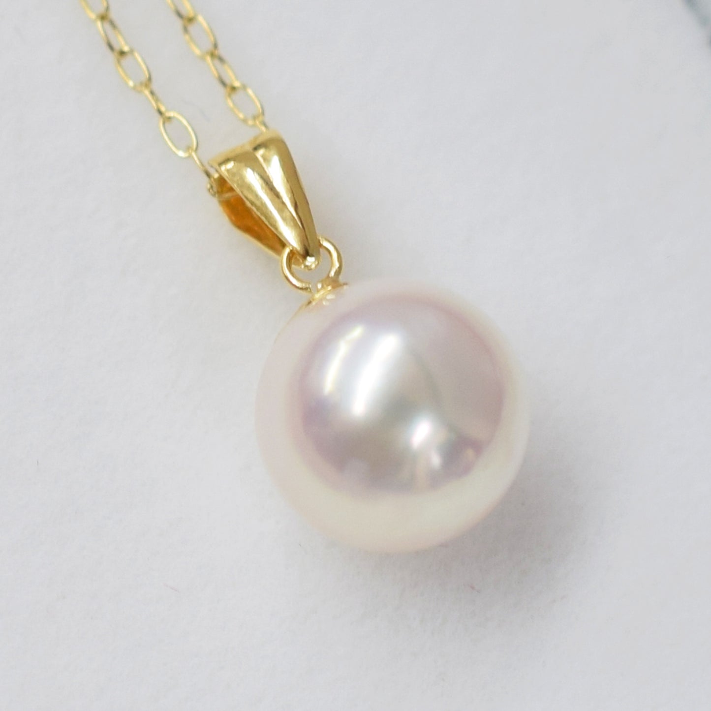 AAA Aurora Tennyo color 8mm - 8.5mm seawater Real Akoya Pearl 18K 10K YG Pendant Necklace Japan Wedding anniversary birthday 真珠 あこや