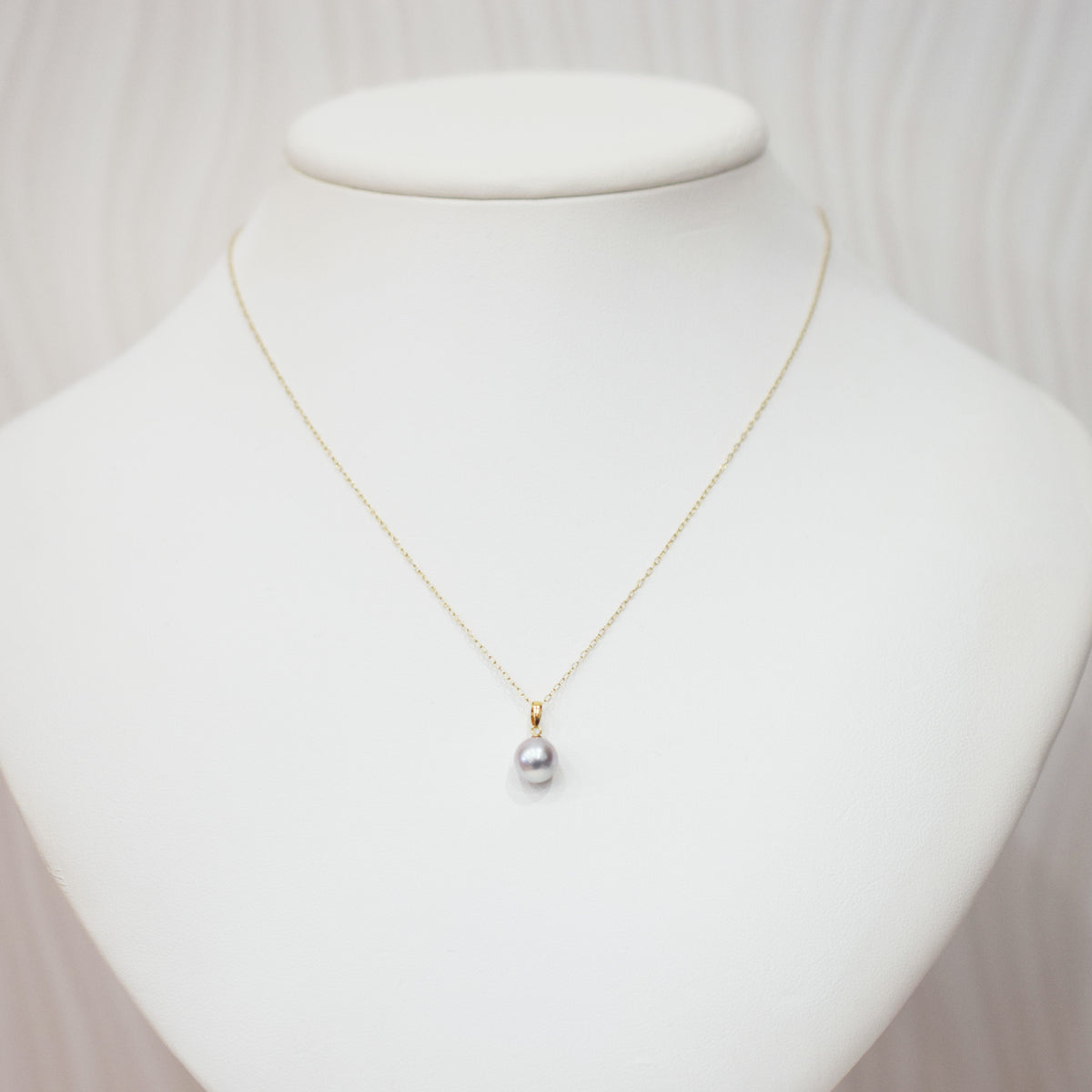 【K10 / K18】Rare Natural color 7.5mm - 8.5mm pendant necklace Akoya Pearl Real Japan Seawater pearl reenspearl akoyapearl 日本産 熊本 天草