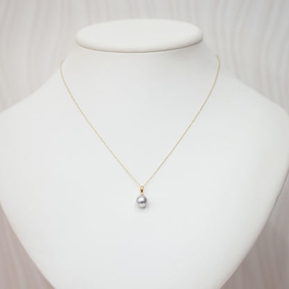 【K10 / K18】Rare Natural color 7.5mm - 8.5mm pendant necklace Akoya Pearl Real Japan Seawater pearl reenspearl akoyapearl 日本産 熊本 天草