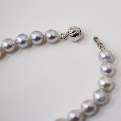 Actual product 7mm - 8mm Natural color Baroque Akoya Pearl Bracelet 7.08inch Japan AkoyaPearl SV925 Wedding Japanese Seawater