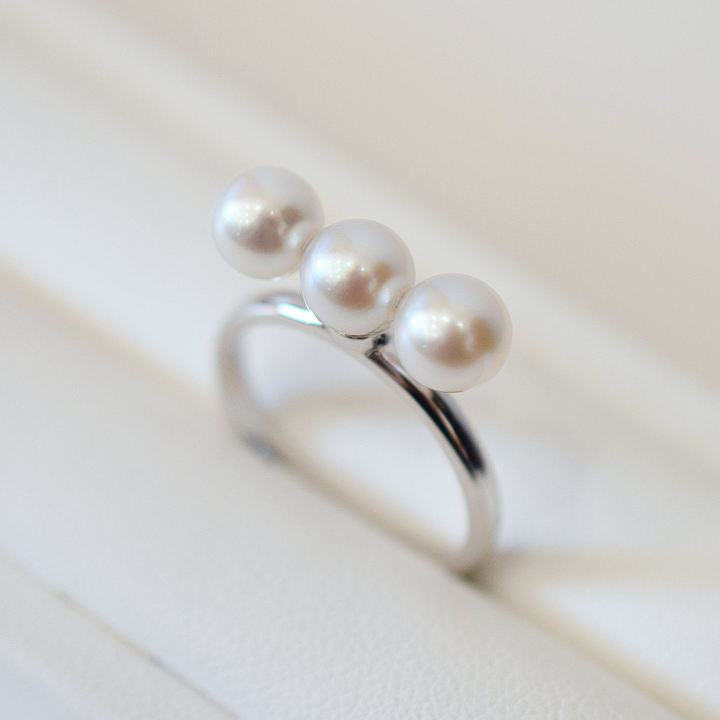 Actual product Rare White pink 6mm - 6.5mm Ring Sea Real Akoya Pearl From Japan SV925 Silver reenspearl akoyapearl