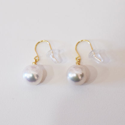 【K18YG / K14WG】Hanadama rank Whitepink 7.5mm - 8.5mm Earring Diamond 0.02ct Seawater Real Akoya Pearl Japan anniversary Japanese Wedding あこや 真珠