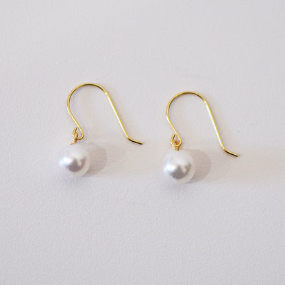 【K10 / K14 / K18】Hanadama rank White pink 5.5mm - 6mm Hook earrings Seawater Real Akoya Pearl Japan anniversary Earring Japanese Wedding Ssize 日本 天草