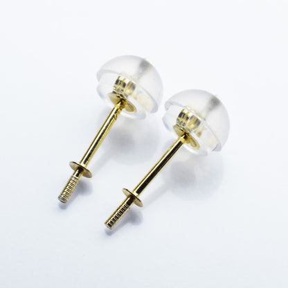 Only metal fittings K18YG stud earring Metal fitting Recommended for pearls under 9mm