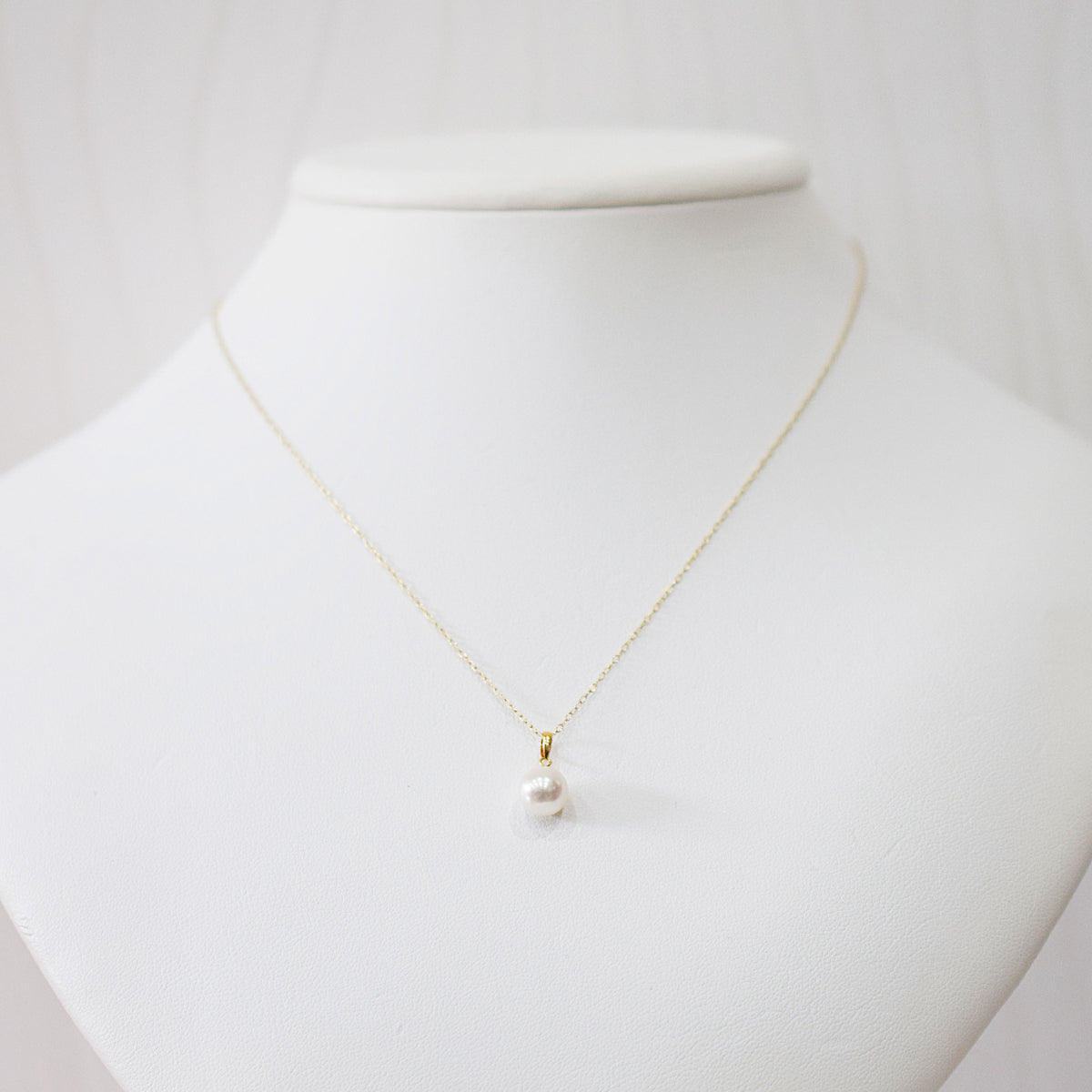 【K18YG / K18WG】Tennyo color White pink 7.5mm - 8mm pendant necklace Akoya Pearl Real Japan Seawater pearl reenspearl akoyapearl
