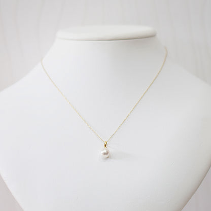 【K18YG / K18WG】Tennyo color White pink 7.5mm - 8mm pendant necklace Akoya Pearl Real Japan Seawater pearl reenspearl akoyapearl