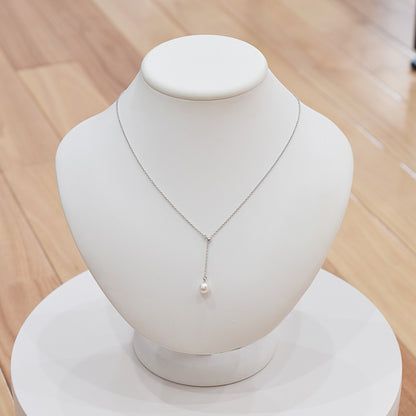 【SV925】Rare White pink 7.5mm - 8.5mm Seawater Real Akoya Pearl Azuki necklace AkoyaPearl Japan あこや 真珠