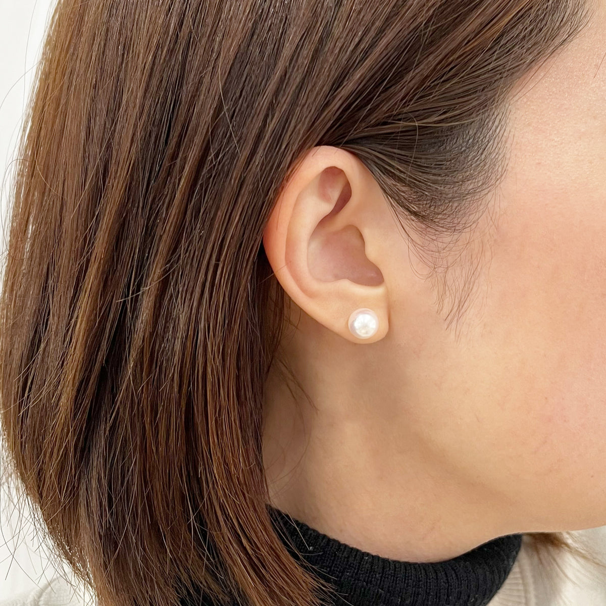 【K10YG / K10WG】 Hanadama rank 7.5mm - 8.5mm Seawater Akoya Pearl White Pink Stud Earring Japan anniversary Japanese Seawater birthday 真珠 あこや 花珠級