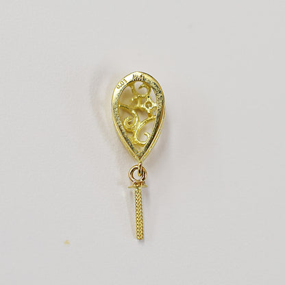 Only metal fittings 0.01ct K18YG Diamond Pendant top RP00031