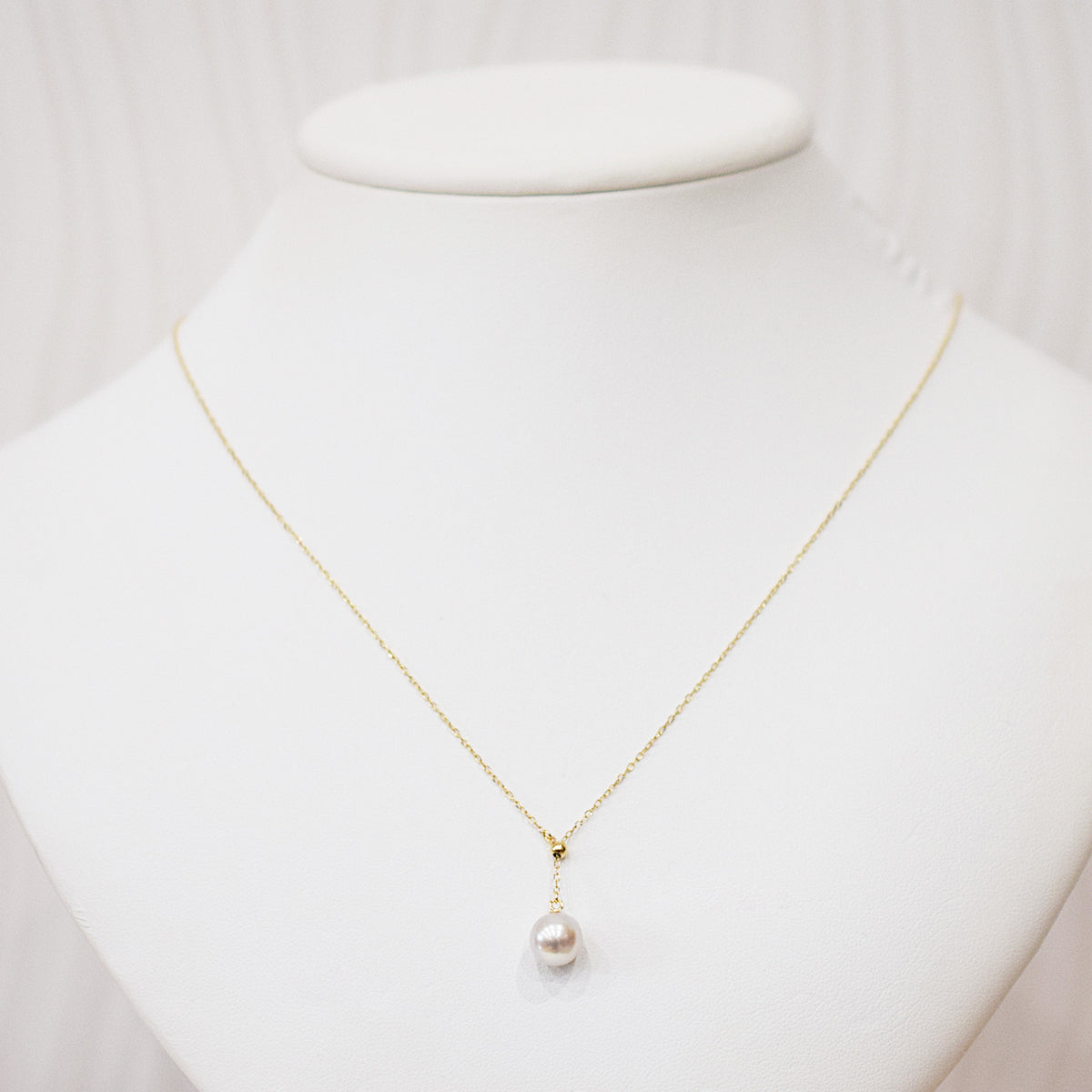 【K10YG / K10WG / K18YG / Pt850】Rare Natural color rank 8mm - 8.5mm Azuki chain Necklace Akoyapearl Japan あこや 真珠