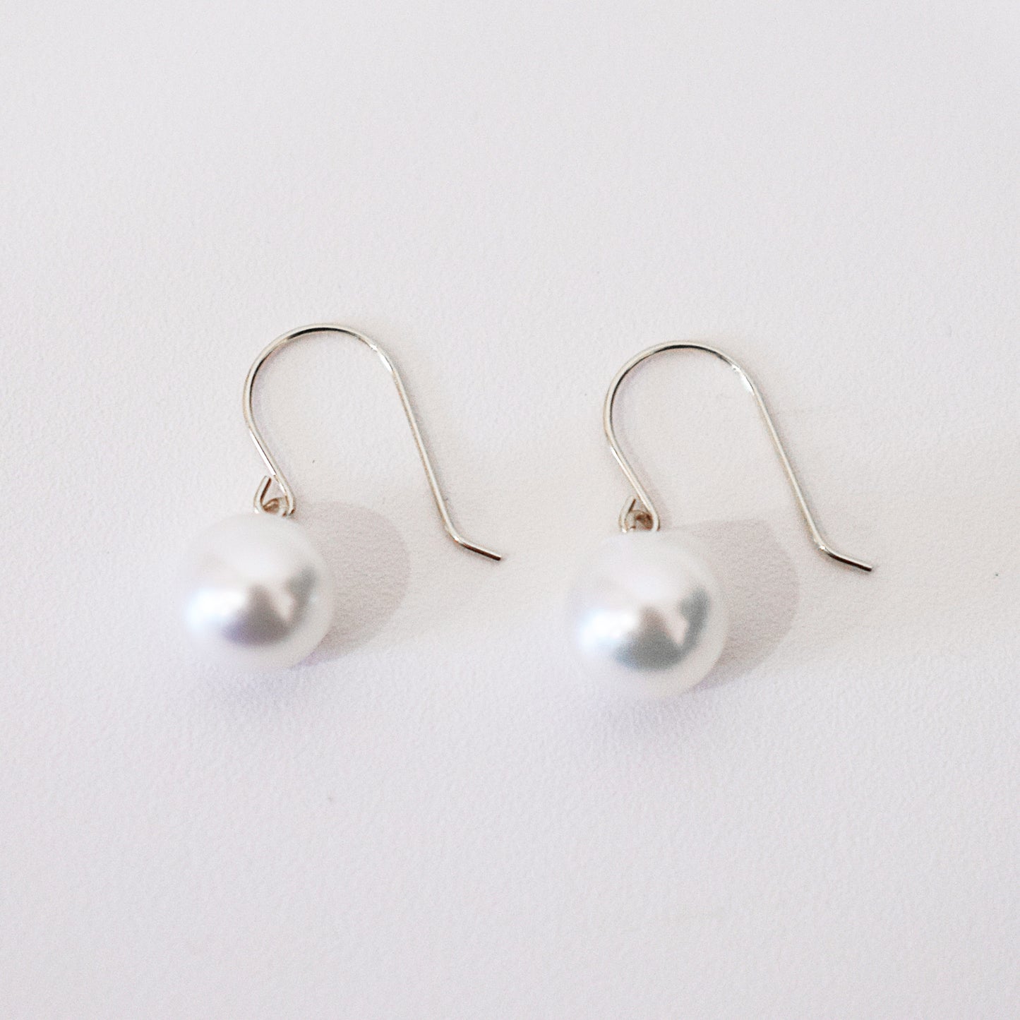 【K10 / K14 / K18】Hanadama rank White pink 7.5mm - 8.5mm Hook earrings Seawater Real Akoya Pearl Japan anniversary Earring Japanese Wedding Ssize 日本 天草