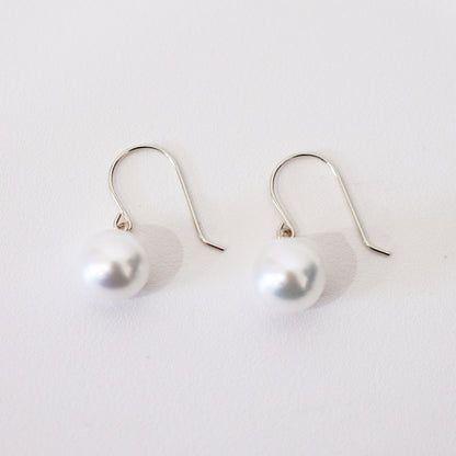 【K10 / K14 / K18】Hanadama rank White pink 7.5mm - 8.5mm Hook earrings Seawater Real Akoya Pearl Japan anniversary Earring Japanese Wedding Ssize 日本 天草