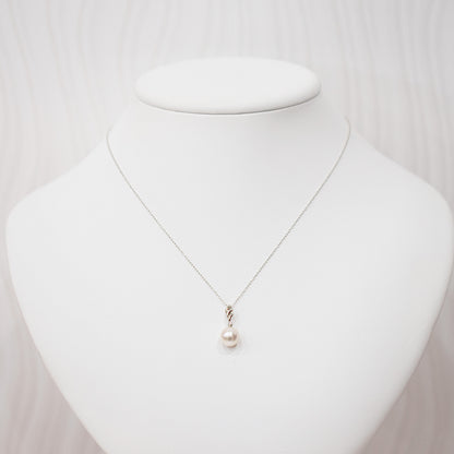 Hanadama rank White pink 8mm - 9.5mm Diamond 18K pendant necklace Akoya Pearl Real Japan Seawater pearl SIKC420 RP00041