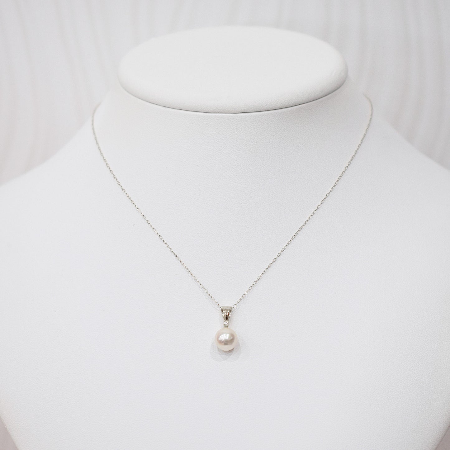 【K18YG / K14WG】Hanadama rank White pink 8mm - 9.5mm Diamond pendant necklace Akoya Pearl Real Japan Seawater pearl