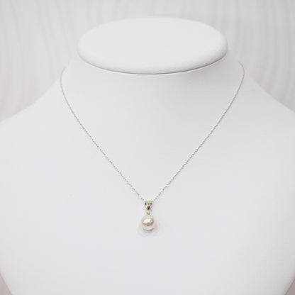 【K18YG / K14WG】Hanadama rank White pink 8mm - 9.5mm Diamond pendant necklace Akoya Pearl Real Japan Seawater pearl