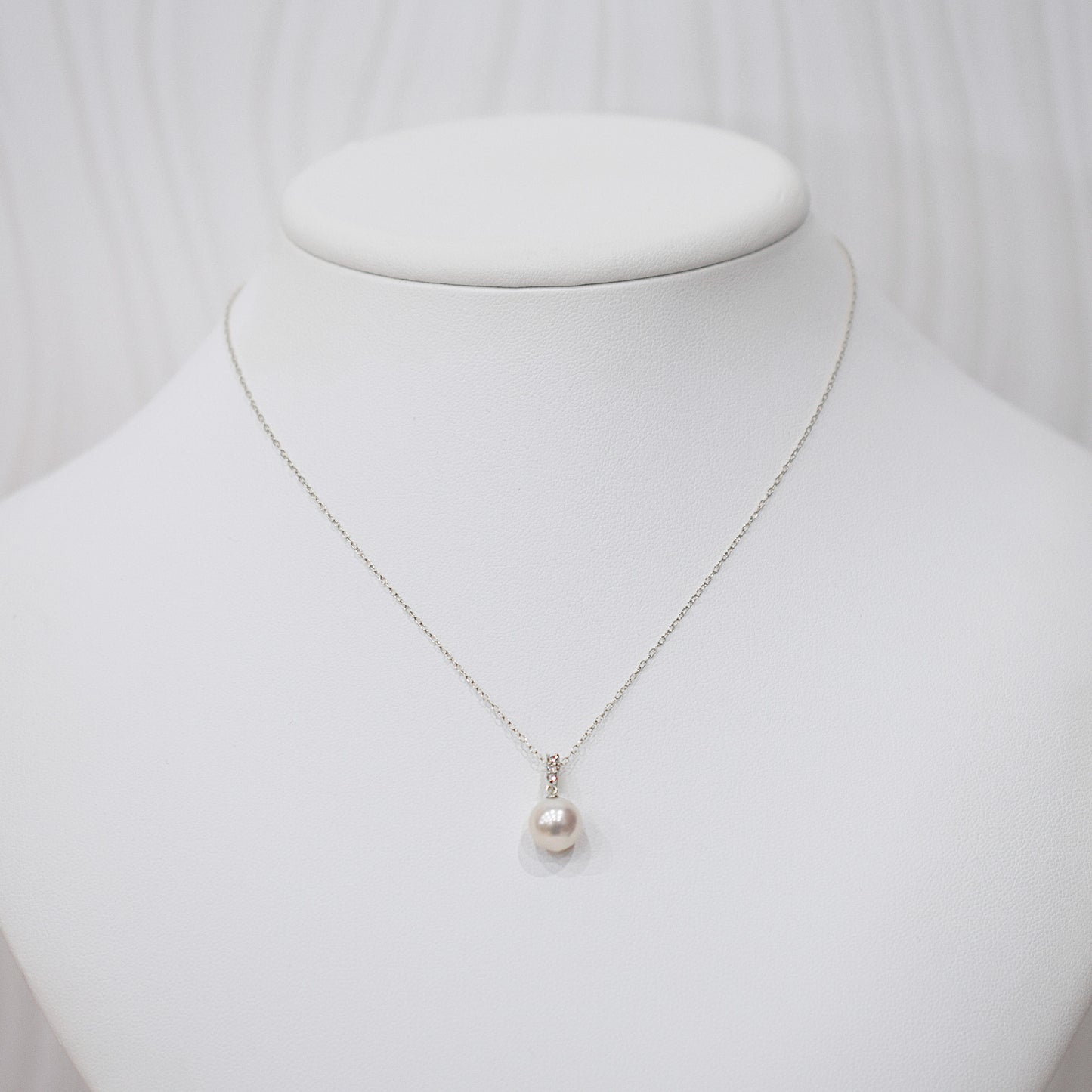 【K18YG / K18WG】Hanadama rank White pink 8mm - 9.5mm Diamond pendant necklace Akoya Pearl Real Japan Seawater pearl