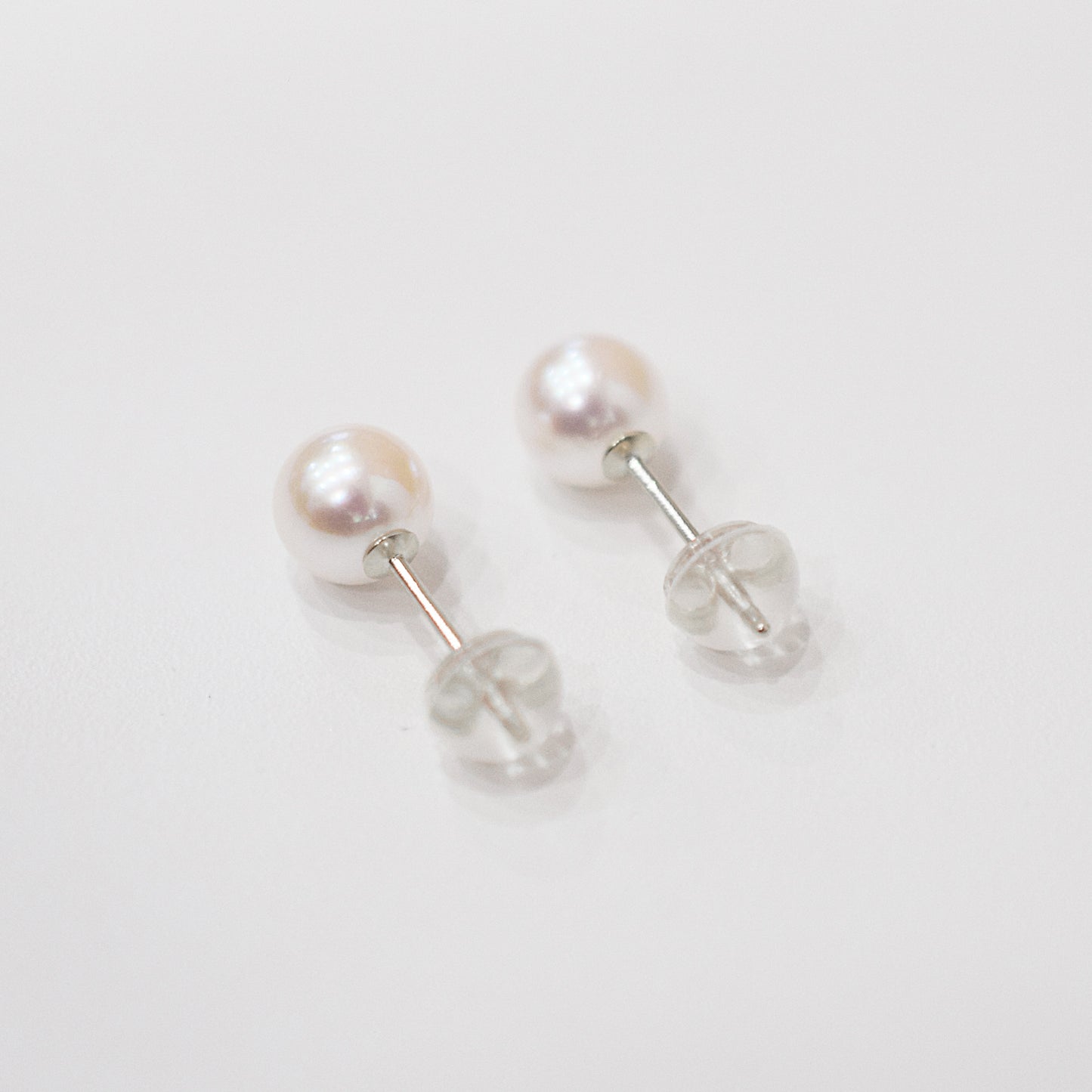 【K14】 Hanadama rank 6mm - 6.5mm Seawater Akoya Pearl White Pink Stud Earring Japan anniversary Japanese Seawater birthday 真珠 あこや 花珠