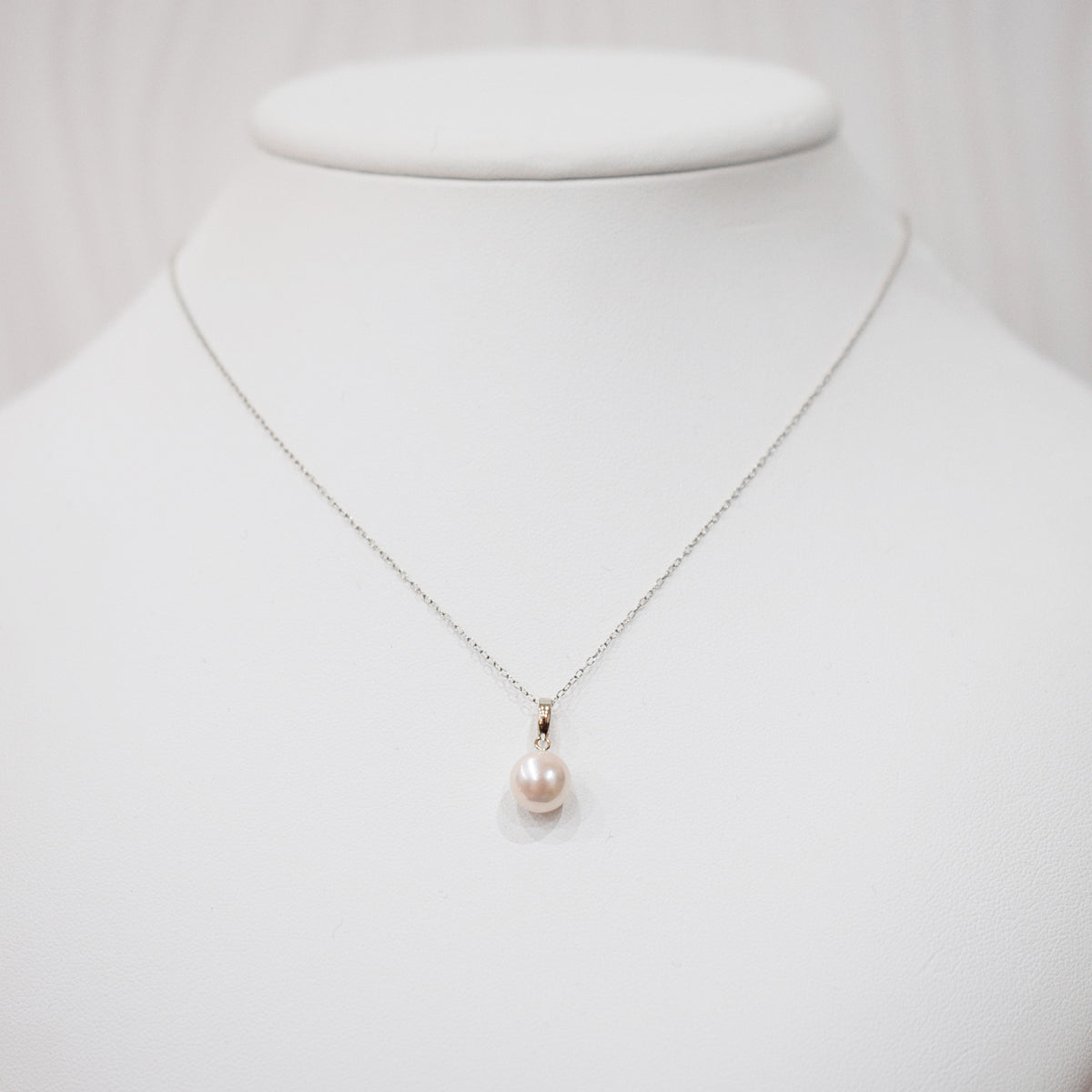 【K18YG / K18WG】Hanadama rank White pink 7.5mm - 8mm pendant necklace Akoya Pearl Real Japan Seawater pearl reenspearl akoyapearl