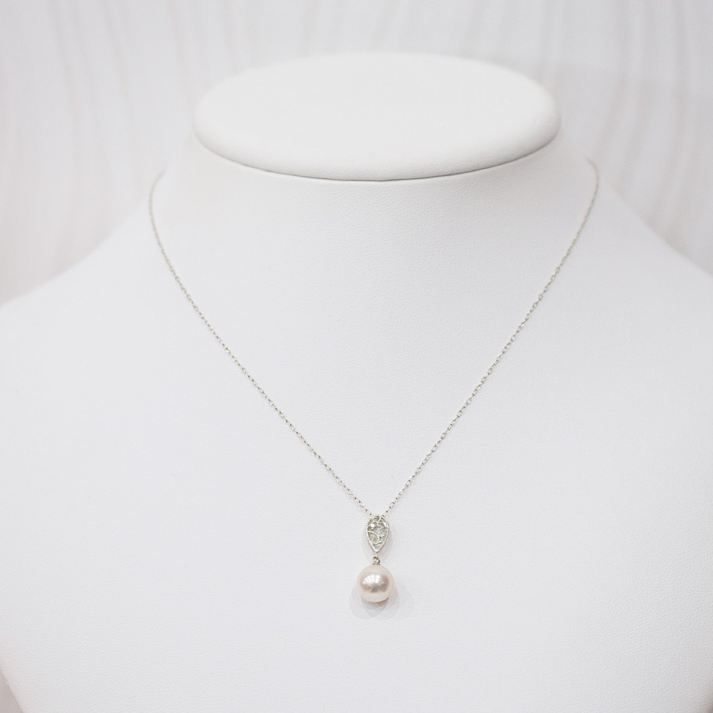 【K18YG / K14WG】Hanadama rank White pink 8mm - 9.5mm Diamond pendant necklace Akoya Pearl Real Japan Seawater pearl