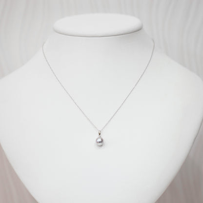 【K10 / K18】Rare Natural color 7.5mm - 8.5mm pendant necklace Akoya Pearl Real Japan Seawater pearl reenspearl akoyapearl 日本産 熊本 天草