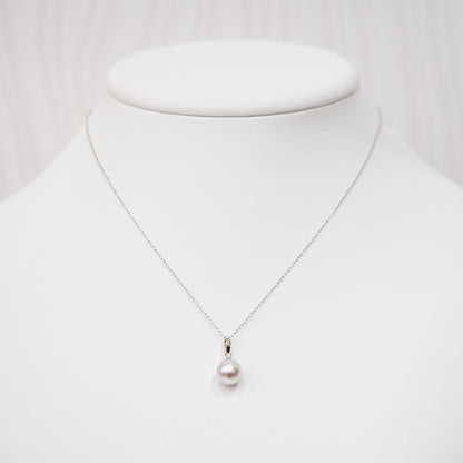 【K10 / K18】Rare Natural color 7.5mm - 8.5mm pendant necklace Akoya Pearl Real Japan Seawater pearl reenspearl akoyapearl 日本産 熊本 天草
