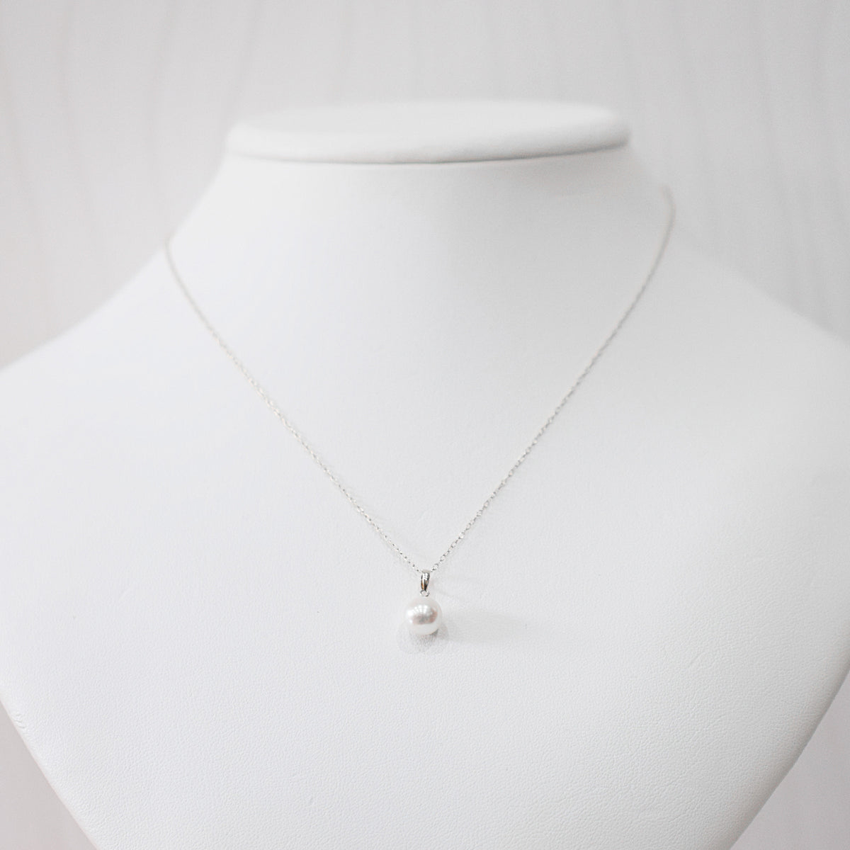 【K18YG / K18WG】Tennyo color White pink 7.5mm - 8mm pendant necklace Akoya Pearl Real Japan Seawater pearl reenspearl akoyapearl