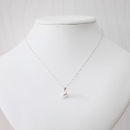 【K18YG / K18WG】Tennyo color White pink 7.5mm - 8mm pendant necklace Akoya Pearl Real Japan Seawater pearl reenspearl akoyapearl