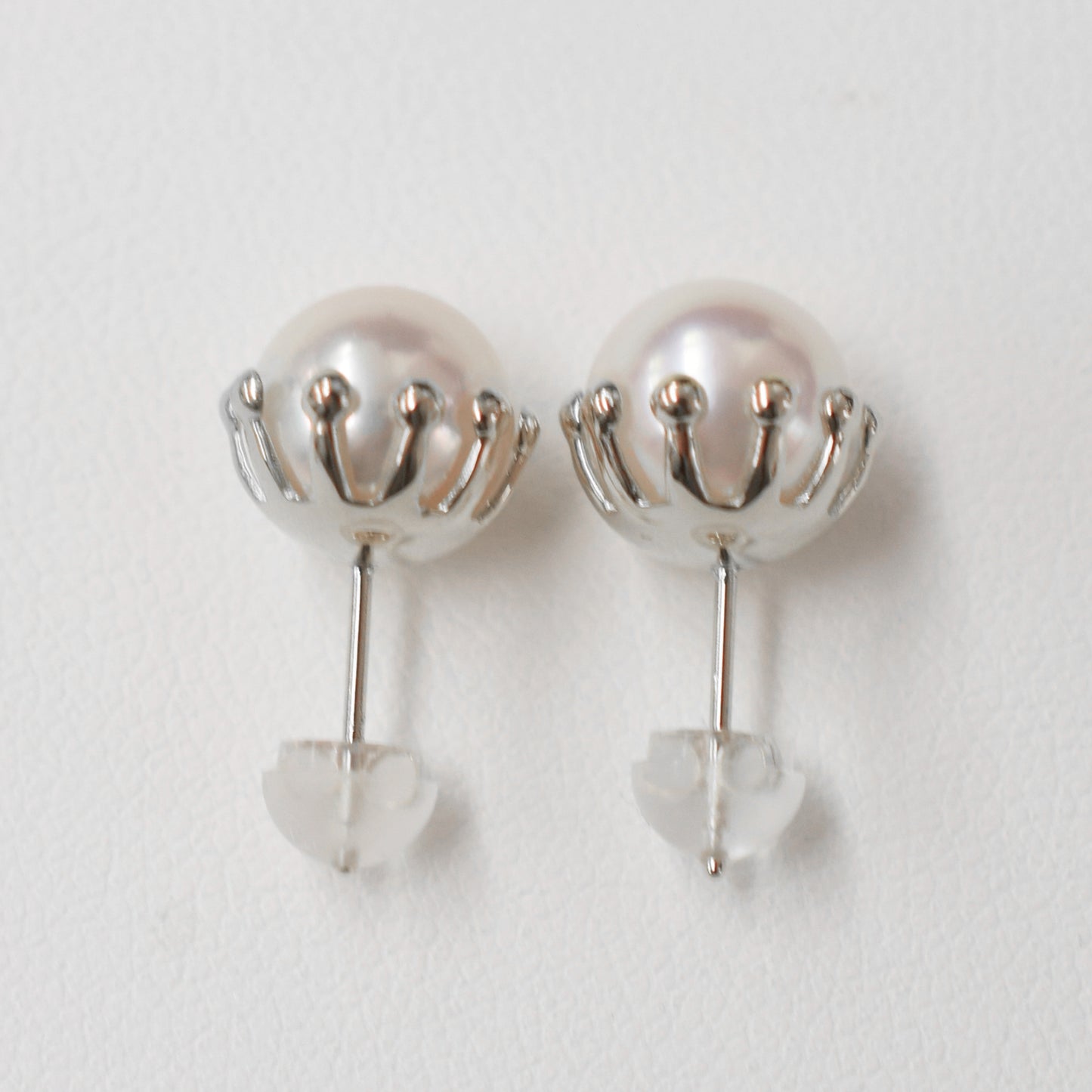 【K18YG / K14WG】 Hanadama rank White pink 8mm - 8.5mm Sea Real Akoya Pearl Earring Japan 1pair Japanese reenspearl birthday