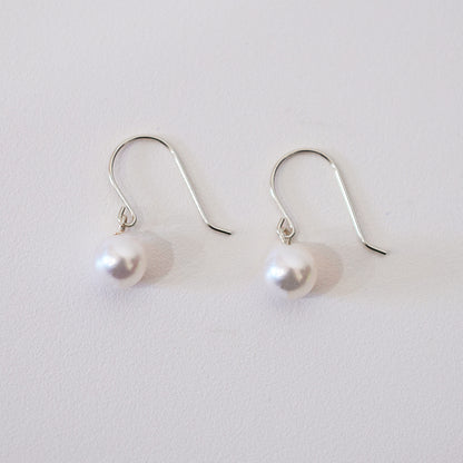 【K10 / K14 / K18】Hanadama rank White pink 5.5mm - 6mm Hook earrings Seawater Real Akoya Pearl Japan anniversary Earring Japanese Wedding Ssize 日本 天草