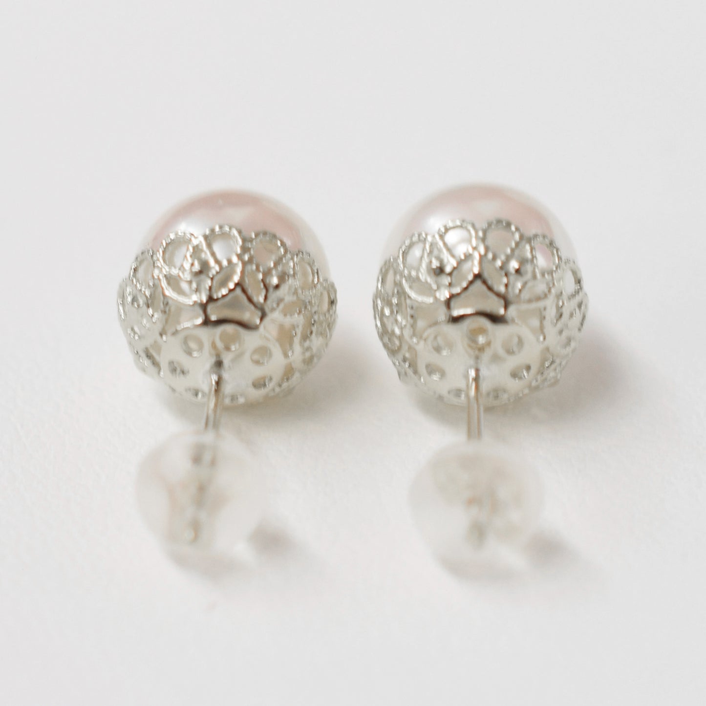 【K18YG / K14WG】Hanadama rank White pink 8mm - 8.5mm Sea Real Akoya Pearl Earring Japan 1pair Japanese reenspearl birthday あこや 真珠