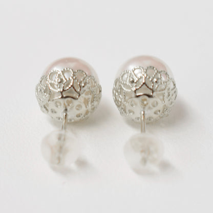 【K18YG / K14WG】Hanadama rank White pink 8mm - 8.5mm Sea Real Akoya Pearl Earring Japan 1pair Japanese reenspearl birthday あこや 真珠