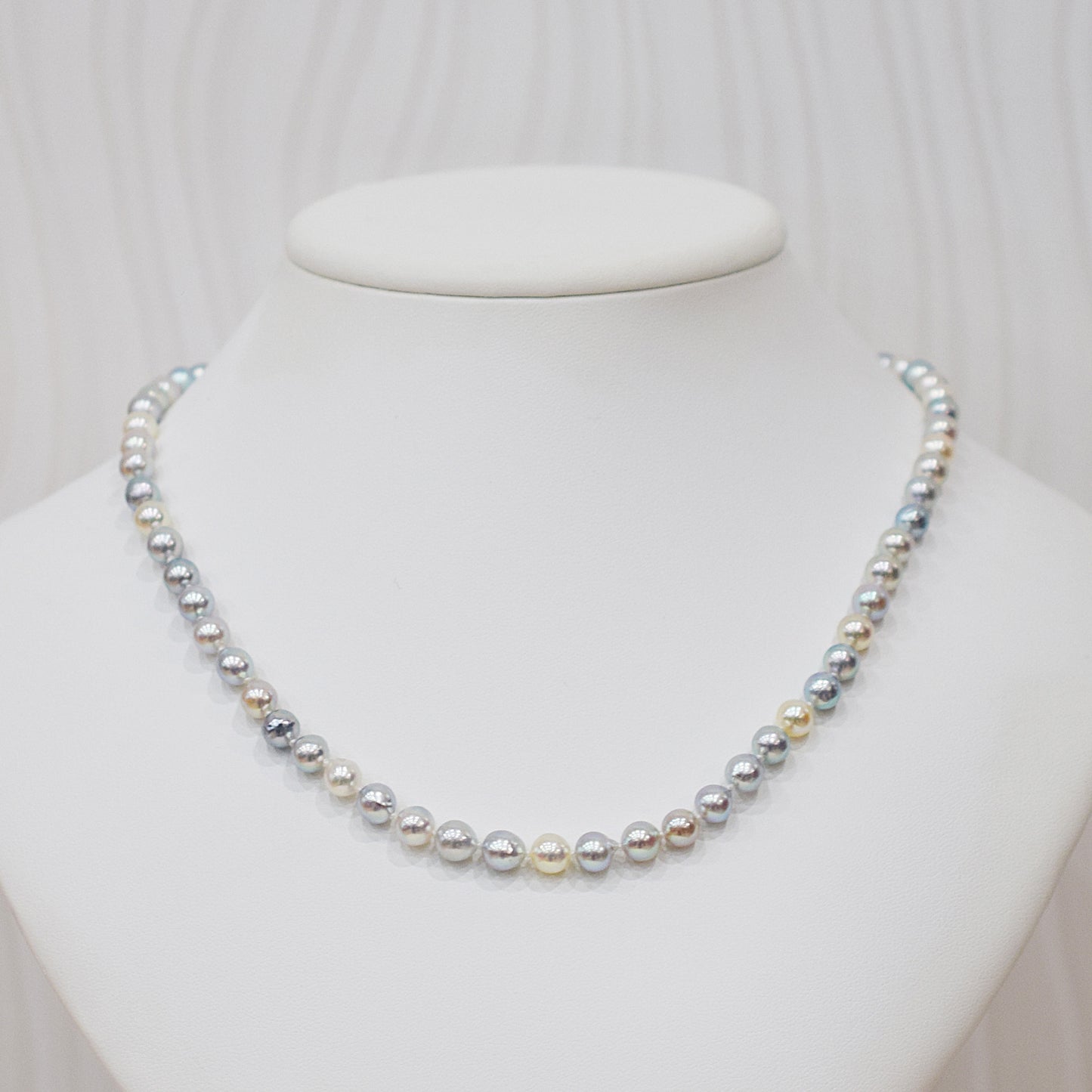 Limited to actual item Necklace Natural Multi color Semi-round Baroque 6mm - 7mm Akoya Pearl Japan 19.4inch starand choker