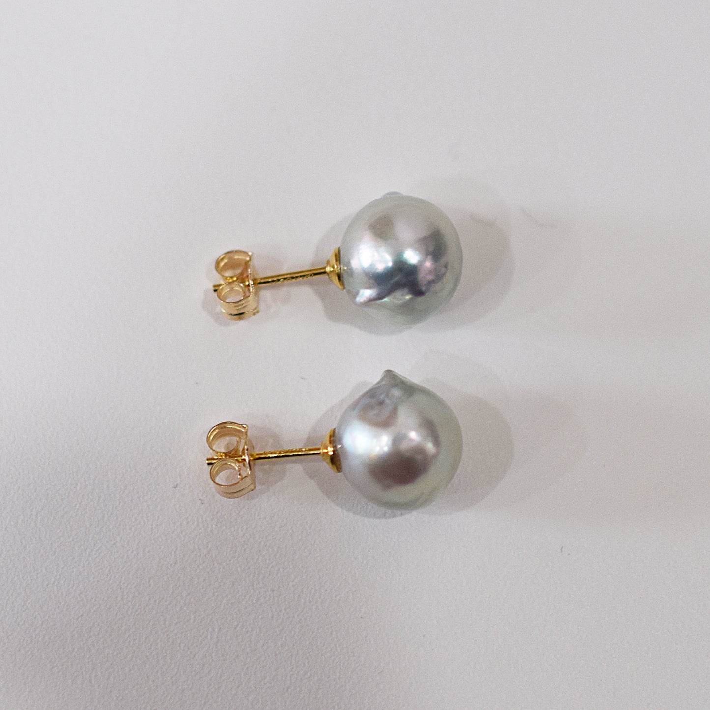 <SALE> Limited to actual item Natural color akoya Baroque pearl 8mm - 9mm 14KGF Gold Filled Akoya Pearl Stud Earrings Japan Japanese Seawater reenspearl