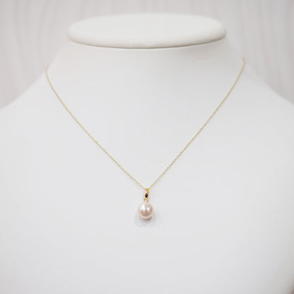 【K18YG / K18WG】Hanadama rank White pink 8mm - 8.5mm pendant necklace Akoya Pearl Real Japan Seawater pearl reenspearl akoyapearl