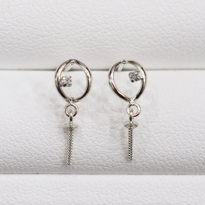 Only metal fittings K14WG stud earring Metal fitting Recommended for pearls 7mm - 9mm