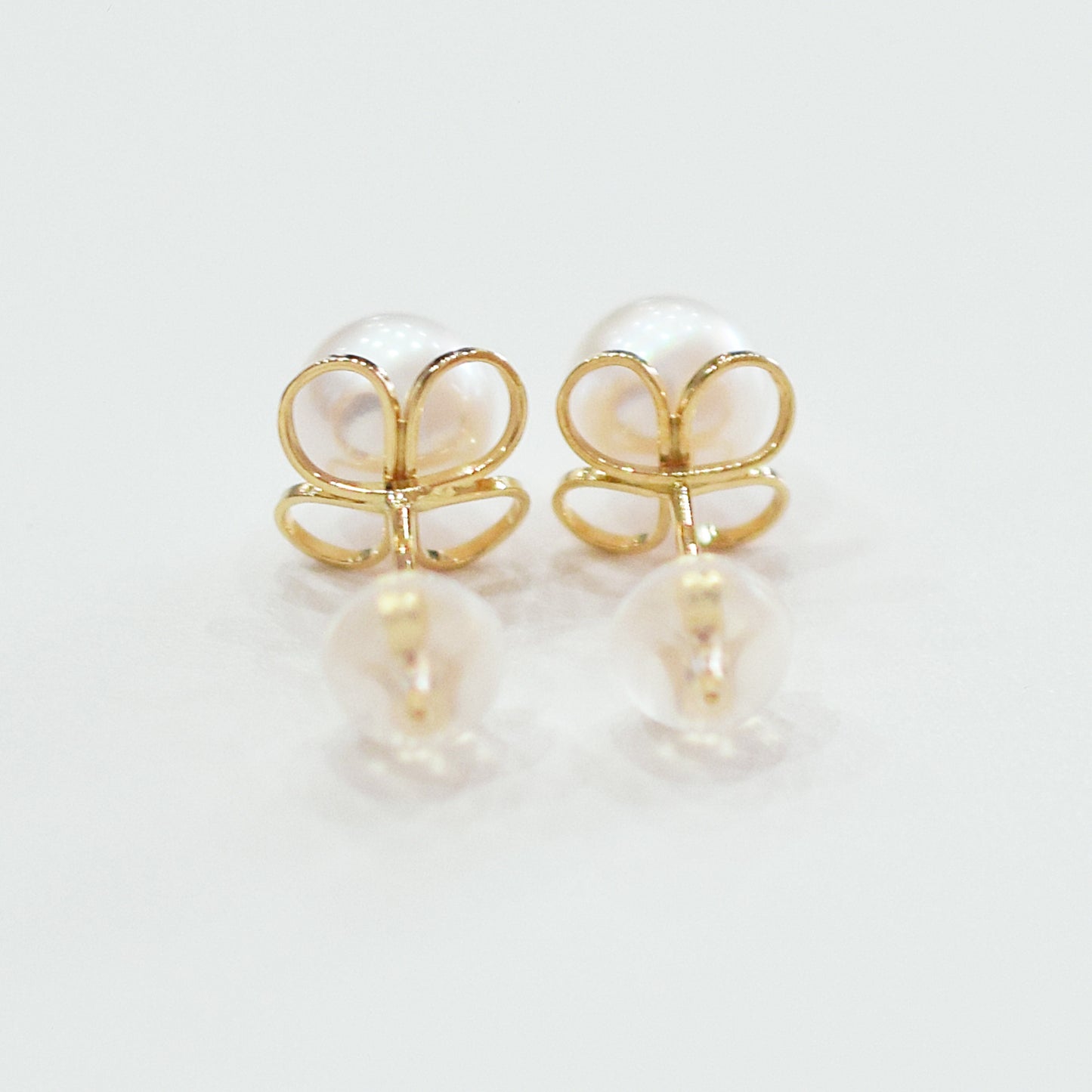 【K18YG / K14WG】Hanadama rank 6mm - 6.5mm Seawater Akoya Pearl White Pink Stud Earring Japan anniversary Japanese Seawater birthday 真珠 あこや 花珠級