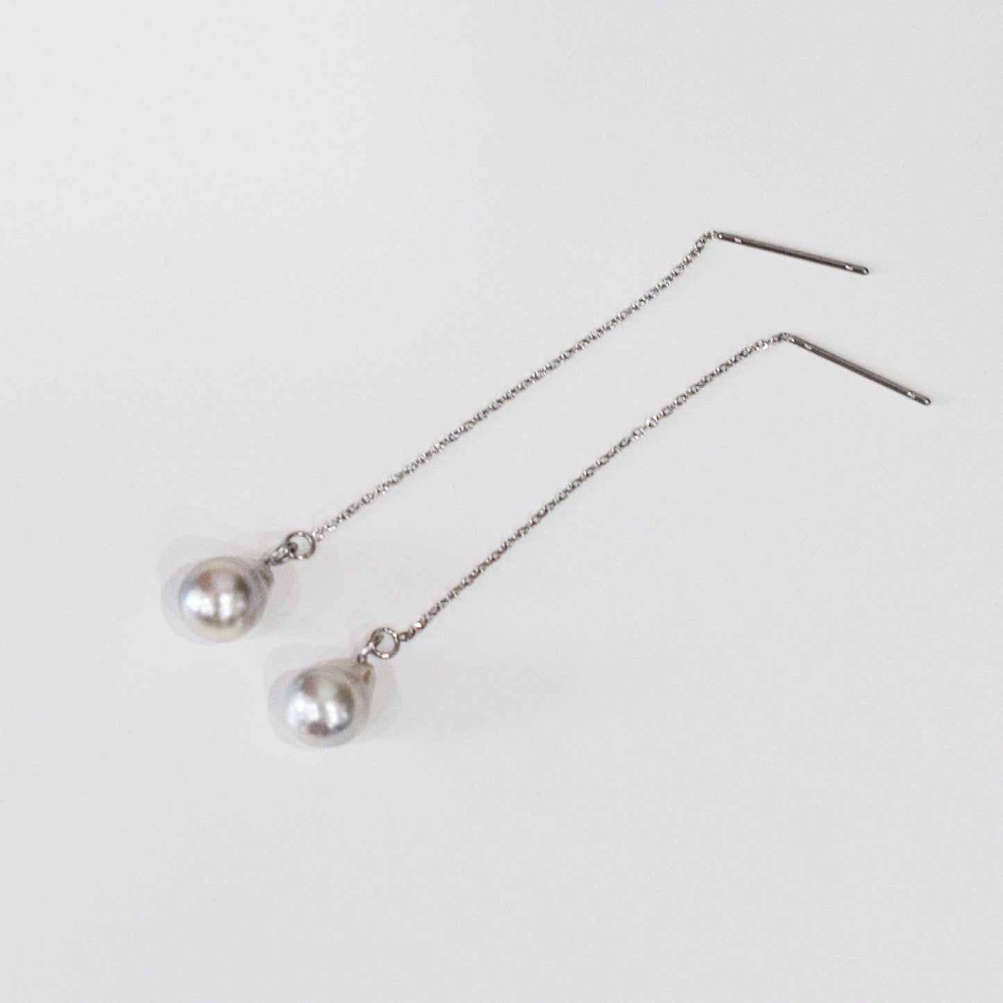 <SALE> Limited to actual item Natural color akoya Baroque pearl 8mm - 9mm Akoya Pearl American Earrings Stainless Japan Seawater reenspearl