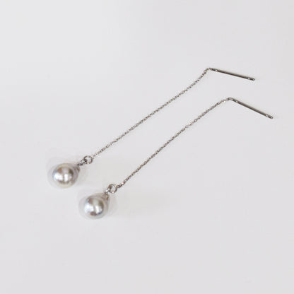 <SALE> Limited to actual item Natural color akoya Baroque pearl 8mm - 9mm Akoya Pearl American Earrings Stainless Japan Seawater reenspearl