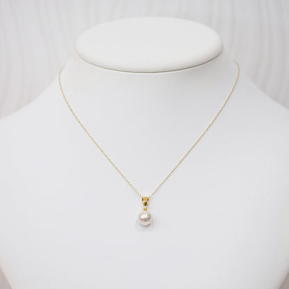 Hanadama rank White pink 8mm - 9.5mm Diamond 18K pendant necklace Akoya Pearl Real Japan Seawater pearl SIKC420 SIK00041