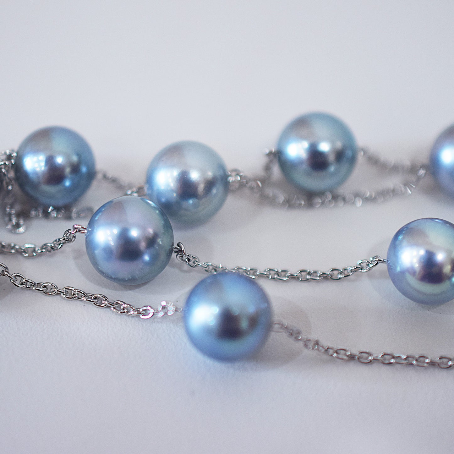 Limited to actual item Station necklace akoya pearl 8mm - 8.5mm Real Akoya Pearl Japan 19.6inch akoyapearl reenspearl Silver