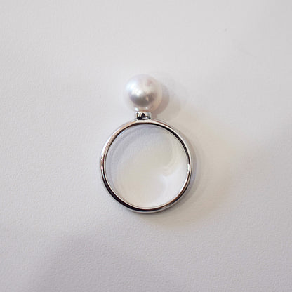 Hanadama rank 7.5mm - 8.5mm White pink Ring Sea Real Akoya Pearl From Japan 1pc pearl SV925 Silver reenspearl akoyapearl ring