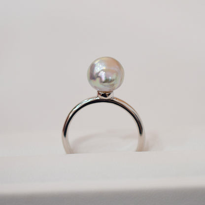［You can choose the pearl］Akoya Baroque pearl 8mm - 9mm Natural color Ring Sea Real akoya pearl From Japan 1pc pearl SV925 Silver reenspearl akoyapearl ring
