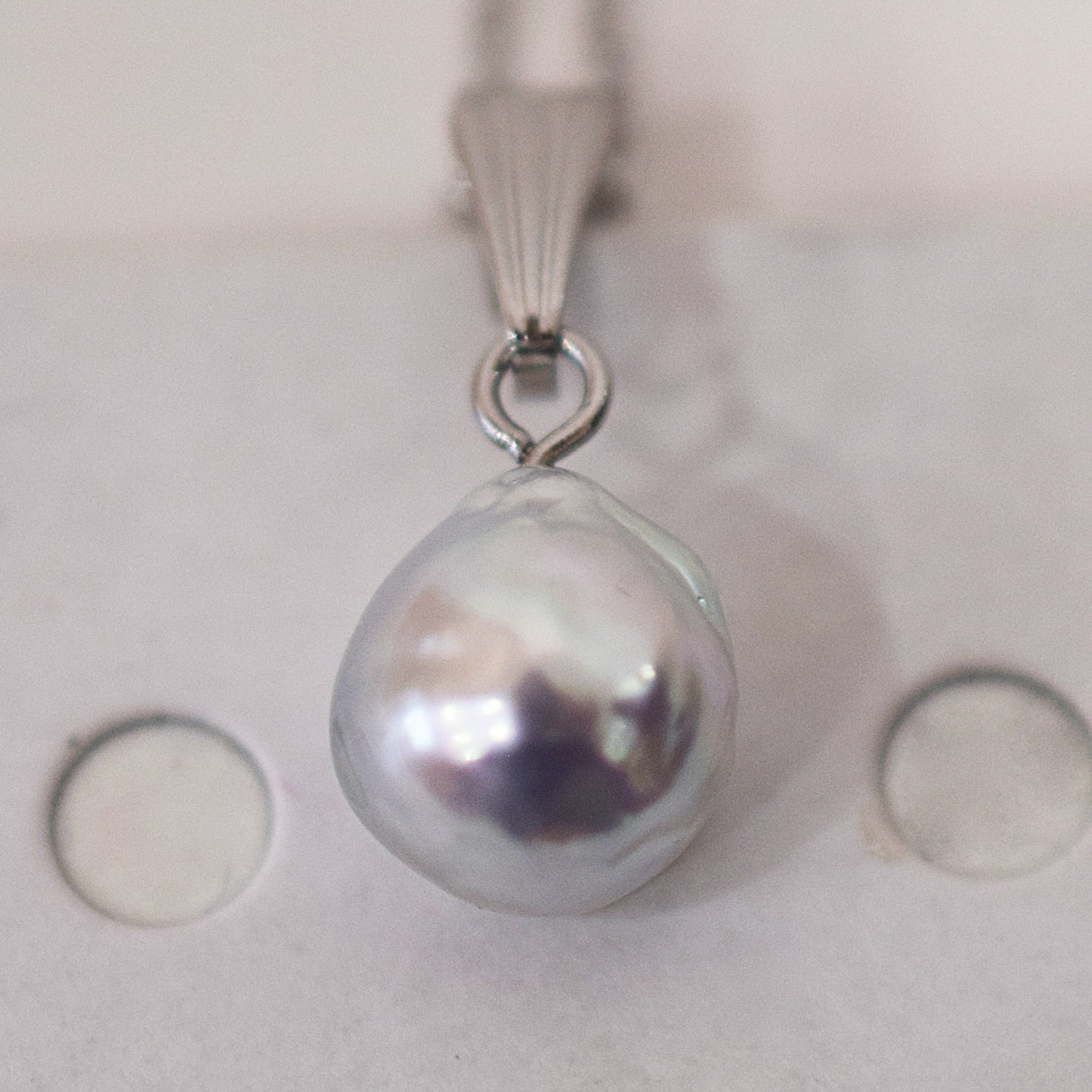 Actual product 10mm pendant Necklace Natural color Seawater Real akoya Pearl Baroque Surgical Stainless Steel Japan reenspearl