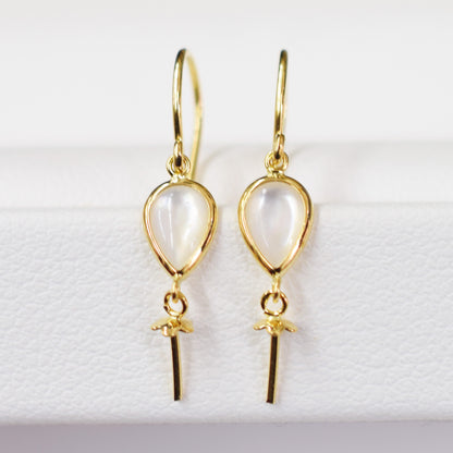 Only metal fitting Hook earrings K18YG Recommended for pearls under 9.5mm